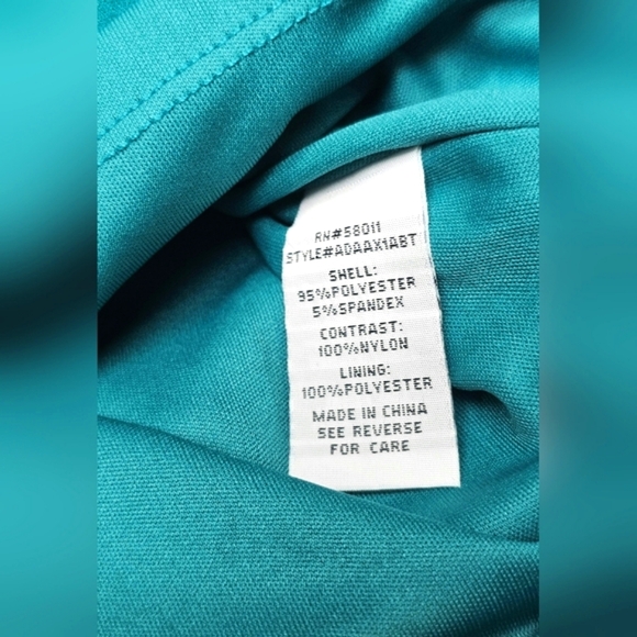 NEW Sangria Turquoise Blue & Black Lace Bodycon Soft Stretchy Midi Dress 6 - Picture 13 of 13